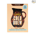 GRADY’S COLD BREW, French Vanilla, 100% Arabica Ground Coffee & Chicory Pouches, ONE Box with 4 Easy-to-Brew Bean Bags, Makes 12 drinks