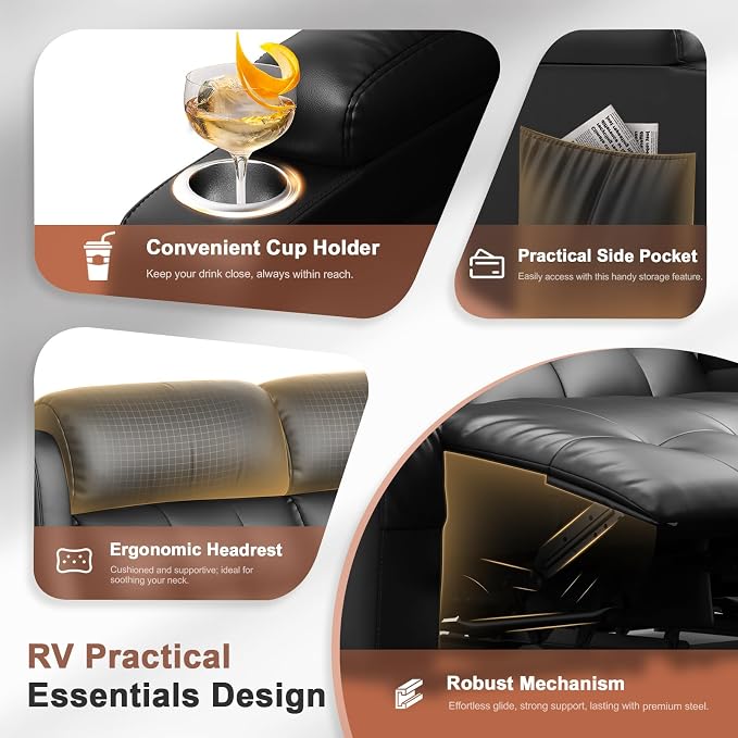 Power Loveseat Recliner with 2-Point Graphene Heat & Massage, Under-Seat - Image 4