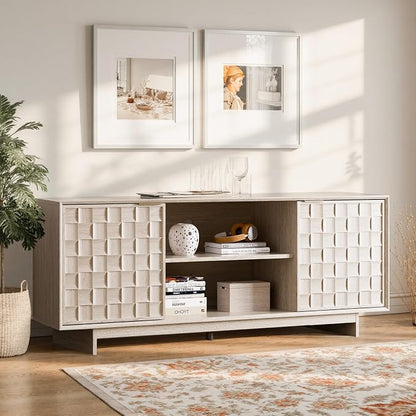 COLAMY TV Stand with Two Doors, Entertainment Center 59" with Adjustable by COLAMYHOME