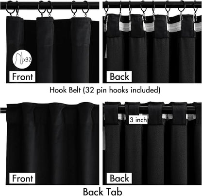 MIULEE Velvet Curtains 50W x 84L 2 Panels Black Blackout Curtains | Luxury - Image 3