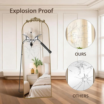 MISSDAY Vintage Baroque Full Length Mirror, Full Metal Frame Stand Up Retro - Image 5