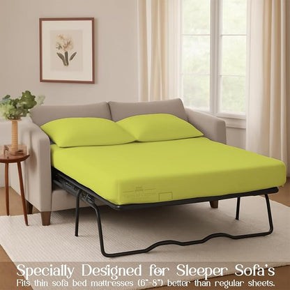 Sleeper Sofa Bed Sheet, 100% Cotton 400 Thread Count, 4 Piece Set, Deep Pocket - Image 3