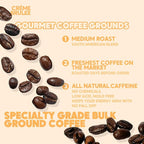 Sarasota Coffee Ground Creme Brulee | Medium Roast Gourmet Flavored Coffee Grounds | Low Acid, Mold Free, Specialty Grade Flavored Bulk Ground | 5lb (80 oz)