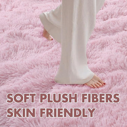 6x9 Ft Large Pink Rugs for Living Room Girls, Shag Fluffy Area Rug for Bedroom - Image 4