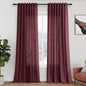 Burgundy Linen Curtains for Living Room 126 Inches Long Light Filtering Semi by Nanspring