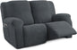 Recliner Loveseat Covers, 4-Piece Stretch Geometric Strokes Jacquard Reclining by Unknown