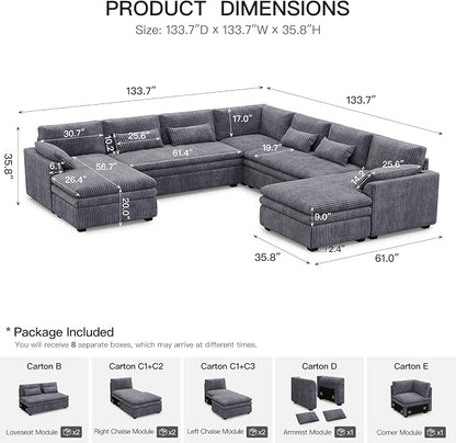 Belffin Large Modular Sectional Sofa - Image 2