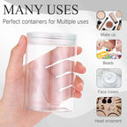 Patelai 4 Pieces Round Wide-mouth Leak Proof Plastic Container Jars with Lids for Travel Storage Makeup Beauty Products Face Creams Oils Salves Ointments DIY Making(10 Ounce,Clear)