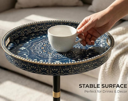 Gesodant Boho Single Leg Round Side Table - Image 9