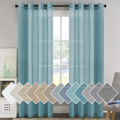 Elegant Natural Linen Curtain Panels Energy Efficient Semi by HVERSAILTEX