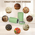 uxcell 2Pcs Round Tea Canisters, 5" x 3" Airtight Metal Tea Containers for Loose Tea, Coffee Beans, Spices - Durable, Compact, and Stylish Storage Tea Tin(Silver Green)