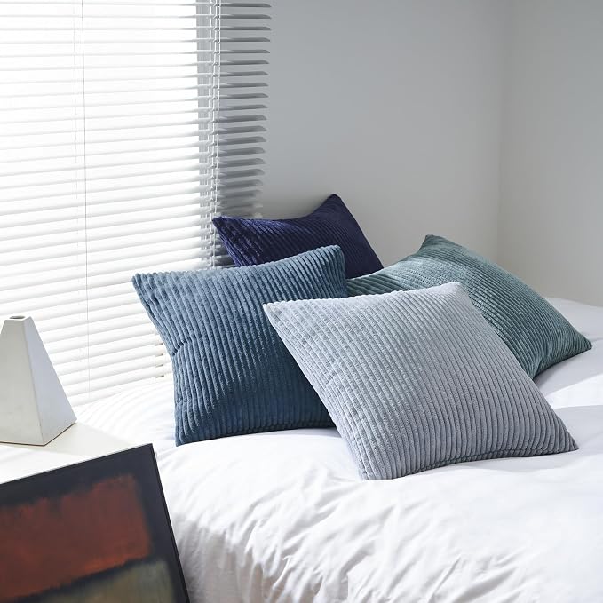 Topfinel Decorative Throw Pillow Covers Dark Blue Navy Series, Summer Corduroy - Image 5