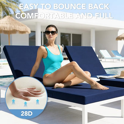 L'AGRATY Outdoor Lounge Chaise Cushion: 72x21x3 Inch Waterproof Lounge Chair - Image 3