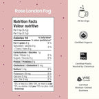 Blume Organic Rose London Fog Earl Grey Tea | Decaf Black Tea, Rose Petal Powder, Vanilla, Tart Cherry, and Bergamot | Plant Based Superfood Latte | Vegan Gluten Free Drink | 25 Servings