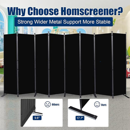 Room Divider 6FT Portable Room Dividers and Folding Privacy Screens, 8 Panel - Image 3