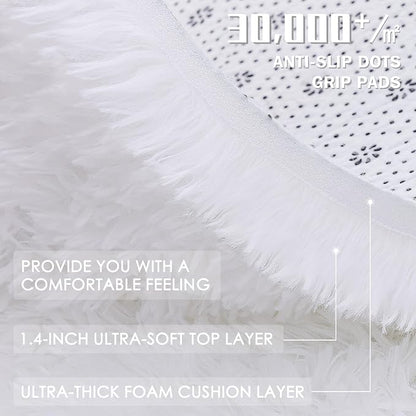 OLANLY White Round Rugs for Bedroom - Image 7