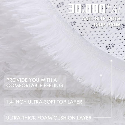 OLANLY White Round Rugs for Bedroom - Image 7