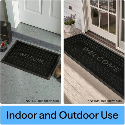 GORILLA GRIP 100% Waterproof All-Season WeatherMAX Doormat, US Designed Natural - Image 9