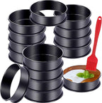 DATANYA 12Packs Crumpet Rings NONSTICK English Muffin Ring 4 Inch - Stainless Steel Double Rolled Tart Rings Round Metal Cookie Pastry Ring Molds for Baking Cooking
