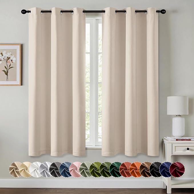 MIULEE Blackout Curtains for Bedroom 2 Panels 40 x 54 Inch Long Champagne | by MIULEE