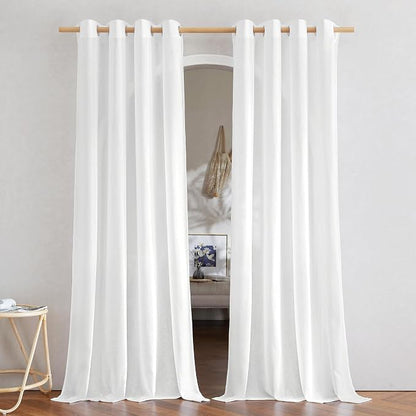 NICETOWN Rustic Linen 144 inch Long Curtains by NICETOWN