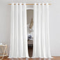 NICETOWN Linen Flax Semi Sheer Curtains 92" Length, Grommet Window Treatments by NICETOWN