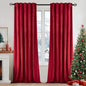 MIULEE Velvet Curtains 52x72 inches 2 Panels Red Blackout Curtains | Luxury by MIULEE