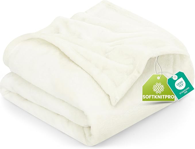 Utopia Bedding Ultra Soft Fleece Bed Blanket Queen Size Ivory | Microfiber by UTOPIABEDDING