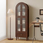 71" Tall Arched Cabinet with Acrylic Door, Modern Curio Arched Bookcase with by WelcometoIABIFO