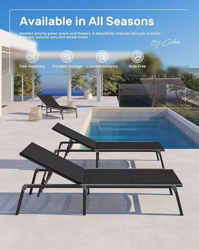 Patio Chaise Lounge Chair, Foldable Lounge Chair - Image 7