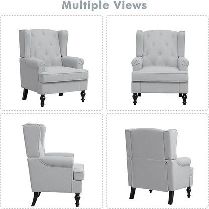 Accent Chair for Living Room, Mid Century Modern Upholstered Armchair, Wingback - Image 9