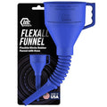 FlexAll Long Flexible Funnel for Automotive Use - Durable Nitrile Rubber - Ideal for Car Oil Change, Transmission Funnel Fluid, Diesel, Fuel, Gas - Made in USA - Blue (12 x 4 Inches)