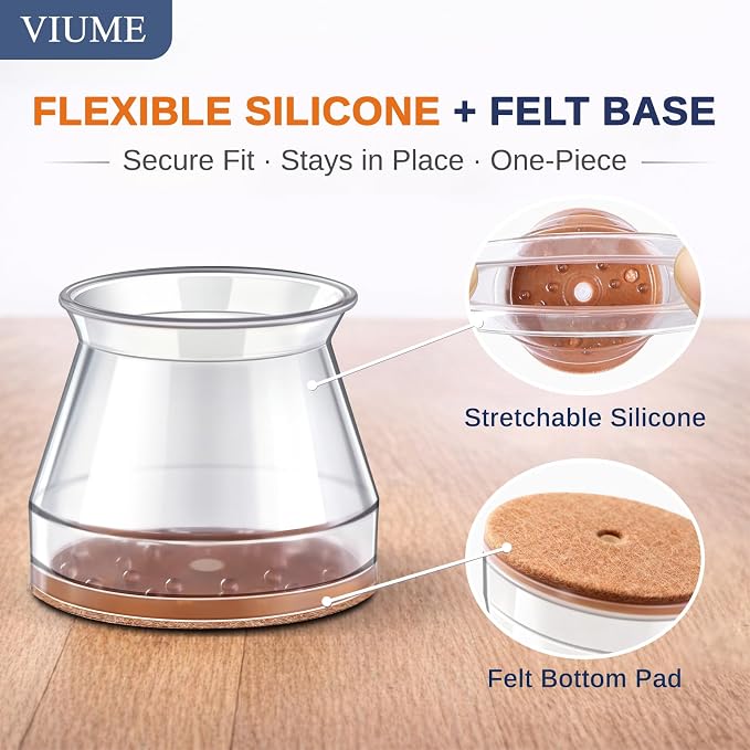 VIUME 24 Pcs Chair Leg Floor Protectors - Image 8