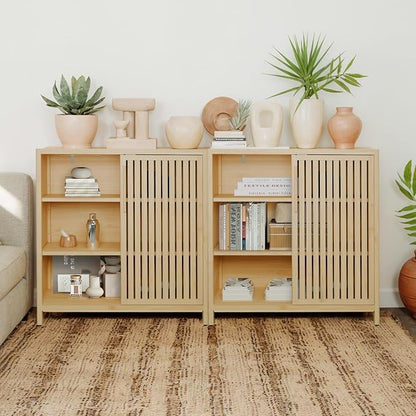 Bamboo Bathroom Cabinet, Side Storage Organizer Cabinet - Image 6