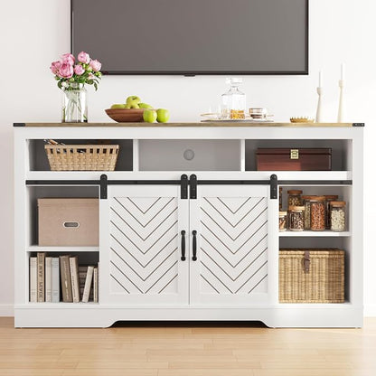 RoyalCraft Fireplace TV Stand for 65+ Inch TV, Rustic Media Console - Image 7