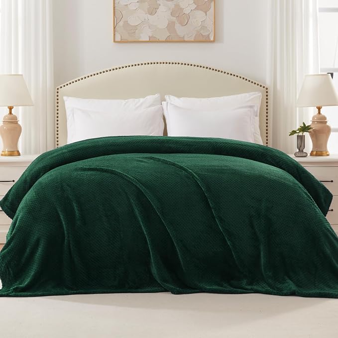 Exclusivo Mezcla Soft Waffle Fleece Bed Blanket King Size, Cozy Flannel - Image 3