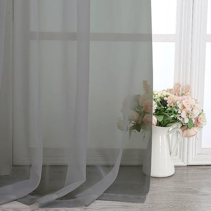 Chyhomenyc Sheer Window Curtain Panels 144 Inches Length 2 Pack, Long Elegant - Image 8