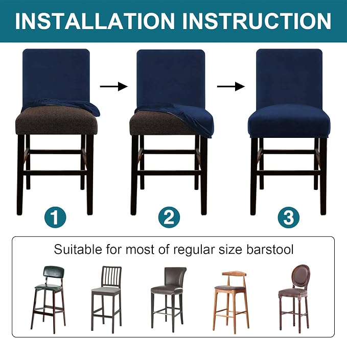 Turquoize Bar Stool Covers 4 Pack Bar Stool Covers - Image 5