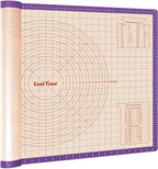 Silicone Pastry Mat 36 x 24 Inch - Larger Silicone Baking Pastry Mat for Rolling Dough,Non Slip Silicon Dough Sheet with Measurement,Perfect for Making Pie,Pizza(Purple)