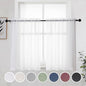Short Sheer Curtains 30 Inches 2 Panels Set, Kitchen Curtains Tiers Light by OWENIE