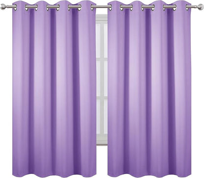 Lavender Blackout Curtains 52 x 63 Inch Length/Set of 2 Curtain Panels/Thermal - Image 2