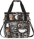 coffee cup coffee beans Coffee Maker Carring Bag Travel Carrying Storage Tote Bag Compatible with Keurig K-Mini or K-Mini Plus Portable Single Serve Coffees Brewer Case with Pockets for K-cup Pods