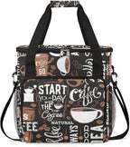 coffee cup coffee beans Coffee Maker Carring Bag Travel Carrying Storage Tote Bag Compatible with Keurig K-Mini or K-Mini Plus Portable Single Serve Coffees Brewer Case with Pockets for K-cup Pods