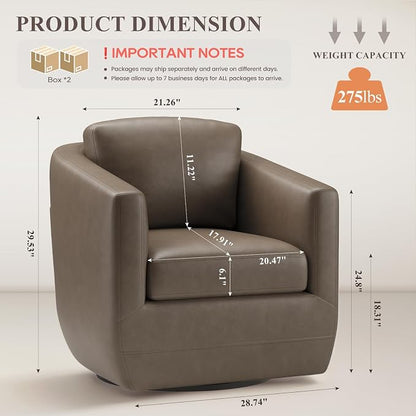 COLAMY 360° Swivel Accent Chair Set of 2 - Image 2