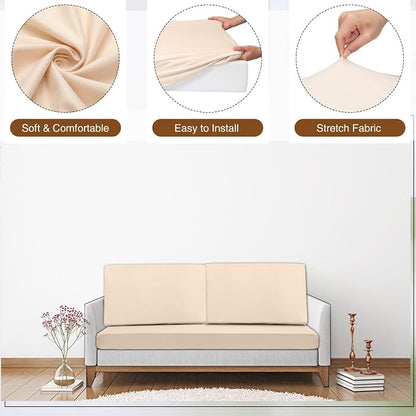 Newwiee 8 Pcs Stretch Patio Outdoor Cushion Covers Replacement, Elastic Fit and - Image 5