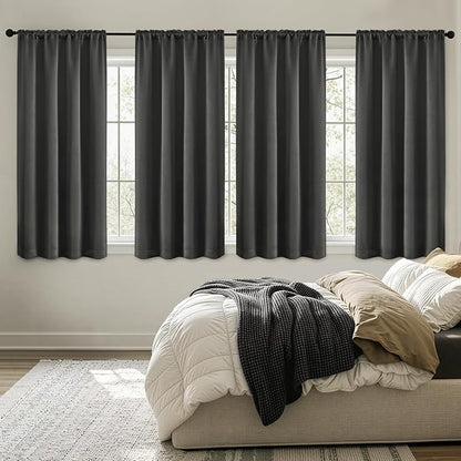 MIULEE Dark Grey Blackout Curtains 4 Panels Set 72 Inch Length Bedroom | by MIULEE