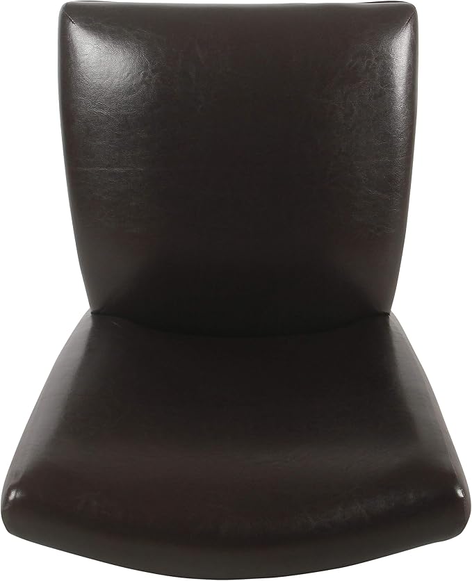 HomePop Parsons Upholstered Accent Dining Chair, Dark Brown Faux Leather - Image 7