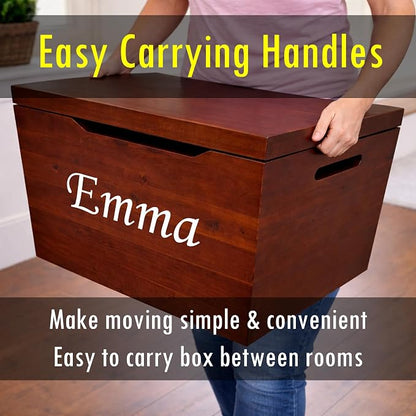 Personalized Engraved Name, Fully Assembled, Solid Wood Storage Trunk - Image 7