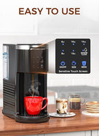 COWSAR Single Serve Coffee Maker, K Cup Coffee Brewer for Capsule and Ground Coffee, Capsule Coffee Machine with 40 Oz Water Tank, Instant-Heat, 5 Brew Sizes Up To 14 Oz, Black