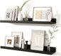 Fun Memories Picture Ledge Shelves Set of 2, 24 Inch Rustic Wall Mounted by FunMemories